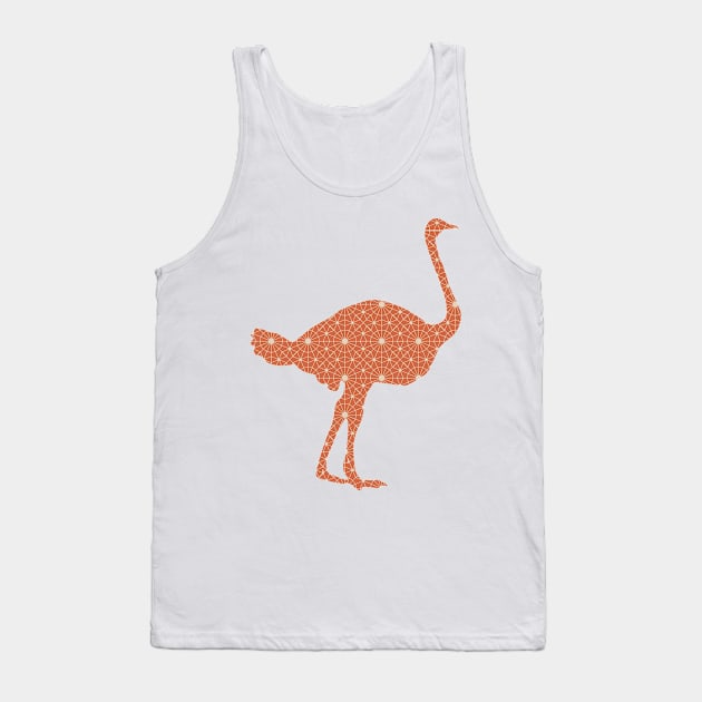 Ostrich Silhouette with Pattern Tank Top by deificusArt